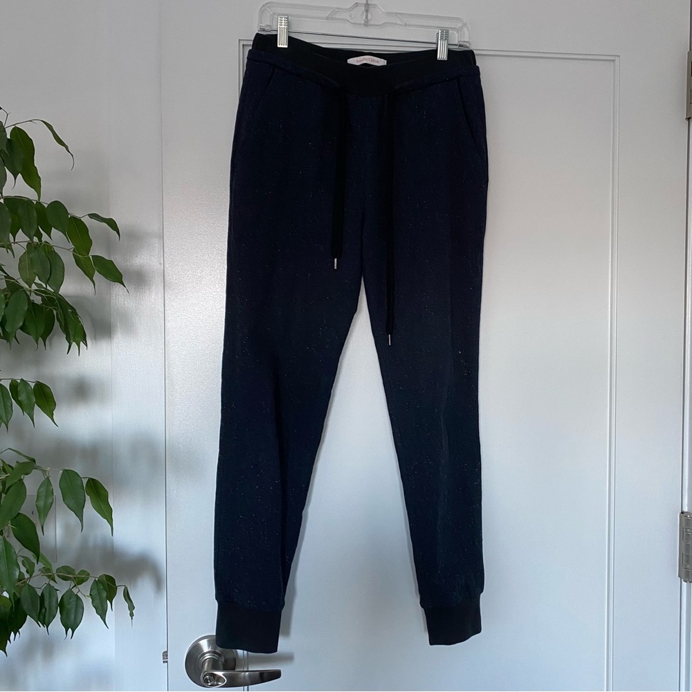See By Chloe Jogger style woven pant Navy and Black